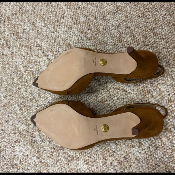 Veronica Beard Lisbeth Suede Slingback Pump Caramel Size 8 - Picture 2 of 9